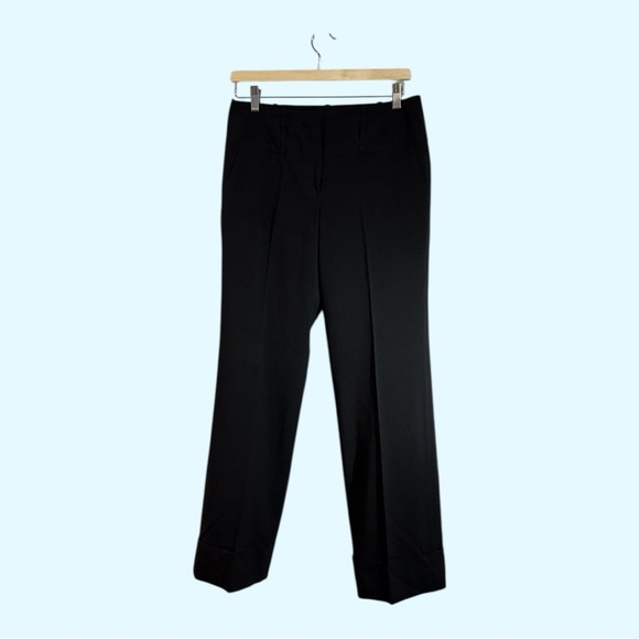 Larry Levine Stretch Petite Dress Slacks Black with Cuff Pant Legs Size 6P - Picture 1 of 10